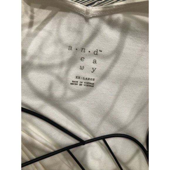 2X Plus Floral Striped Top Blouse Short Sleeve - Picture 7 of 7